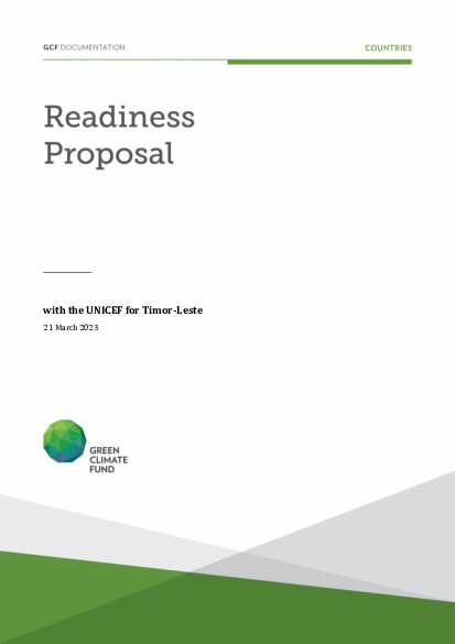 Document cover for Enhancing climate integration capacity for resilient water resource management in Timor-Leste