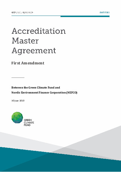 Document cover for Accreditation Master Agreement between GCF and NEFCO (First amendment)