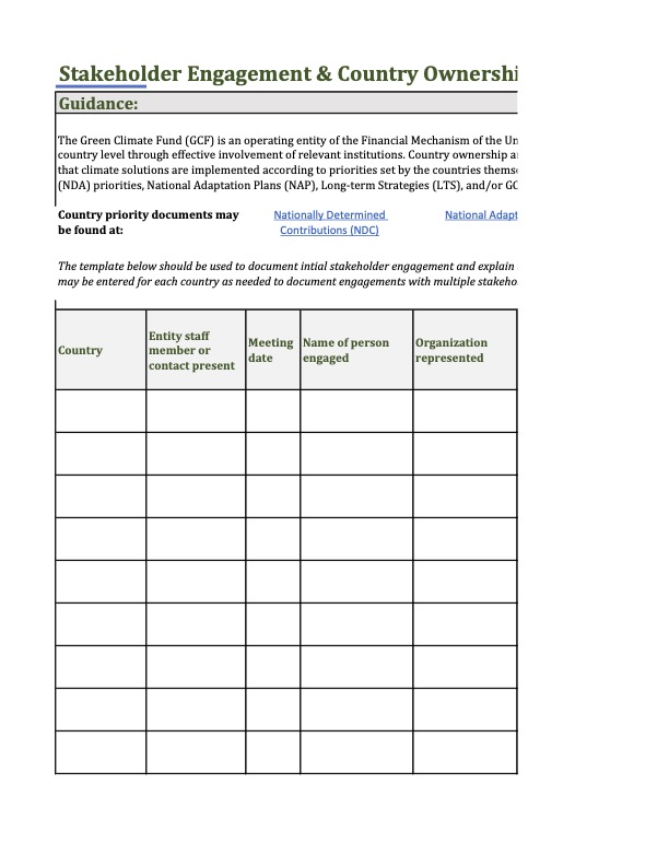 Document cover for Stakeholder engagement and country ownership summary