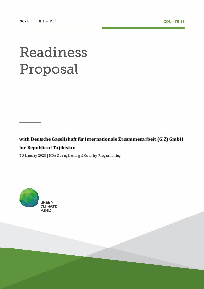 Document cover for Strengthening Tajikistan's capacity to access and deploy climate finance