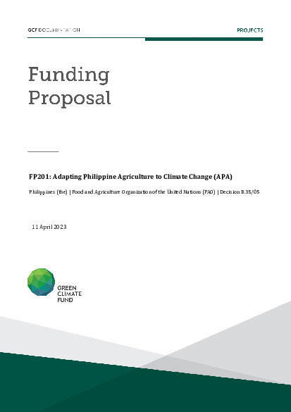 Document cover for Adapting Philippine Agriculture to Climate Change (APA)
