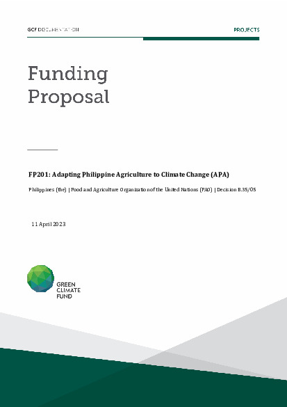 Document cover for Adapting Philippine Agriculture to Climate Change (APA)