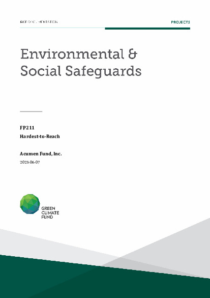 Download Environmental and social safeguards (ESS) report for FP211: Hardest-to-Reach Document cover for Environmental and social safeguards (ESS) report for FP211: Hardest-to-Reach