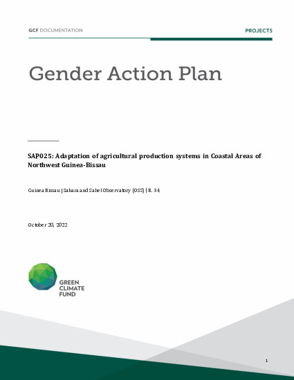 Download Gender action plan for SAP025: Adaptation of agricultural production systems in Coastal Areas of Northwest Guinea-Bissau Document cover for Gender action plan for SAP025: Adaptation of agricultural production systems in Coastal Areas of Northwest Guinea-Bissau