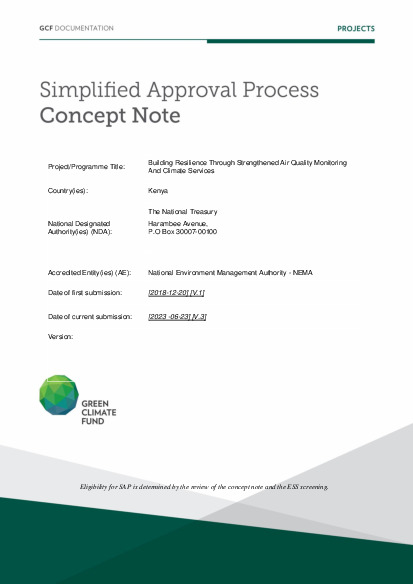 Document cover for Building Resilience Through Strengthened Air Quality Monitoring And Climate Services