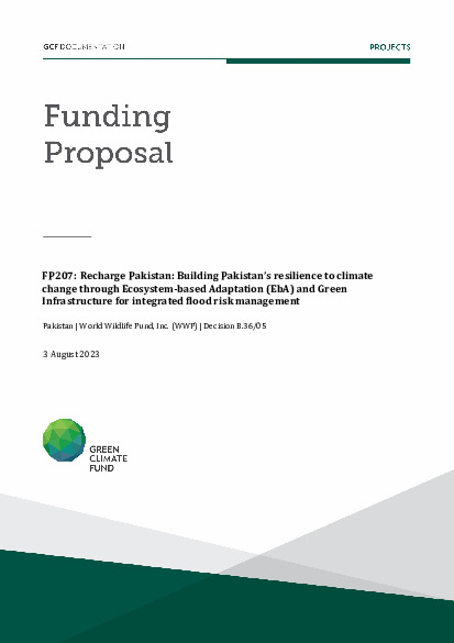 Document cover for Recharge Pakistan: Building Pakistan’s resilience to climate change through Ecosystem-based Adaptation (EbA) and Green Infrastructure for integrated flood risk management