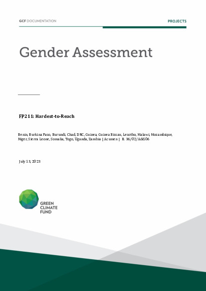 Document cover for  Gender assessment for FP211: Hardest-to-Reach