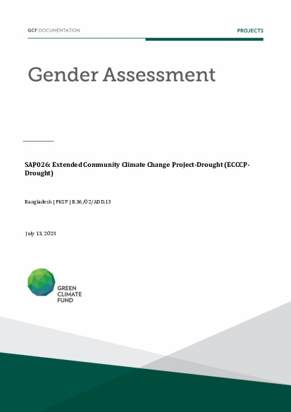 Document cover for  Gender assessment for SAP026: Extended Community Climate Change Project-Drought (ECCCP-Drought)