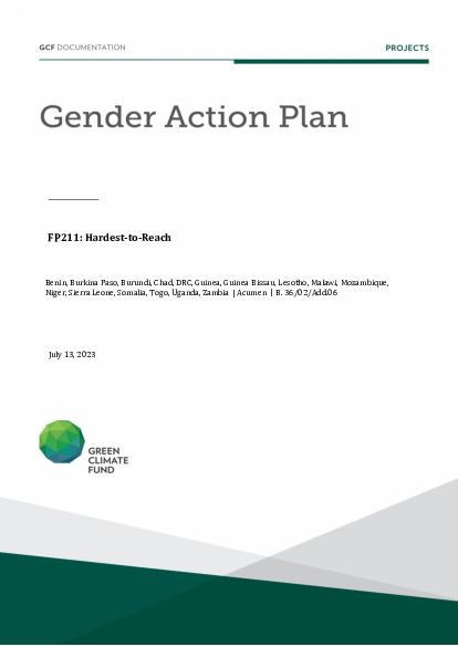 Document cover for Gender action plan for FP211: Hardest-to-Reach