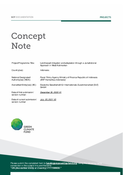 Document cover for Land-based mitigation and adaptation through a Jurisdictional Approach in West Kalimantan