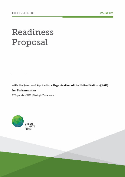 Document cover for Improving the capacity of Turkmenistan to access climate finance through capacity building and strategic frameworks