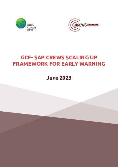 Document cover for GCF-SAP CREWS Scaling-up Framework for early warning