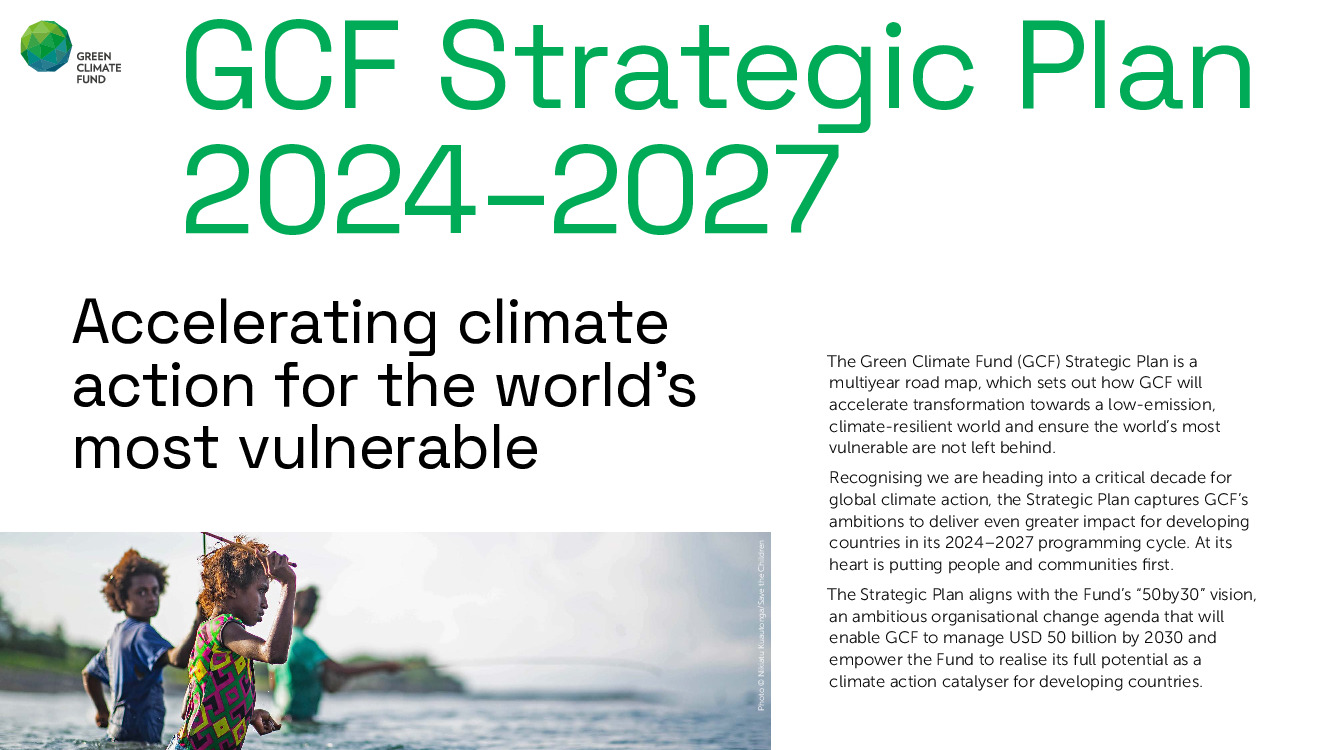 GCF Strategic Plan 20242027 overview Green Climate Fund