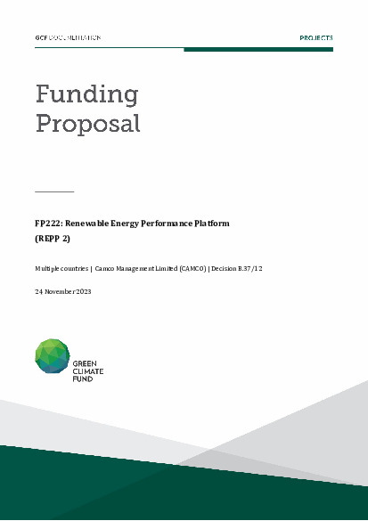 Document cover for Renewable Energy Performance Platform (REPP 2)