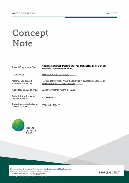 Download Addressing Somali Pastoralists’ Adaptation Needs for Climate Resilient Livelihoods (ASPAN) Document cover for Addressing Somali Pastoralists’ Adaptation Needs for Climate Resilient Livelihoods (ASPAN)