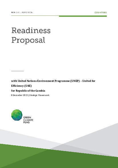 Document cover for National Framework for Leapfrogging to Energy- Efficient and Climate Friendly Air Conditioners and Refrigerators in The Gambia