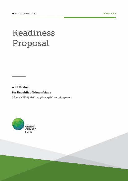 Document cover for Strengthening institutional capacities and coordination mechanisms for accelerating and scaling up the mobilization of climate finance in Mozambique