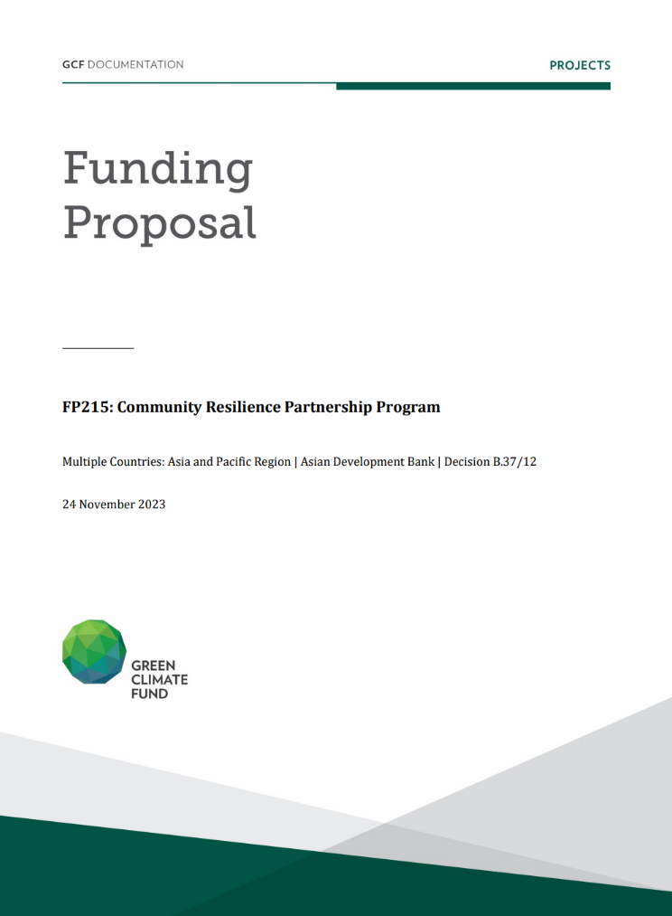 Document cover for Community Resilience Partnership Program