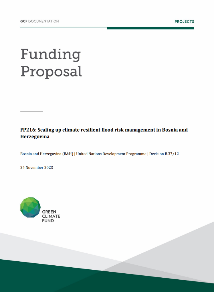 Document cover for Scaling up climate resilient flood risk management in Bosnia and  Herzegovina