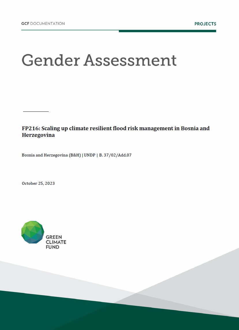 Download Gender assessment for FP216: Scaling up climate resilient flood risk management in Bosnia and Herzegovina Document cover for Gender assessment for FP216: Scaling up climate resilient flood risk management in Bosnia and Herzegovina