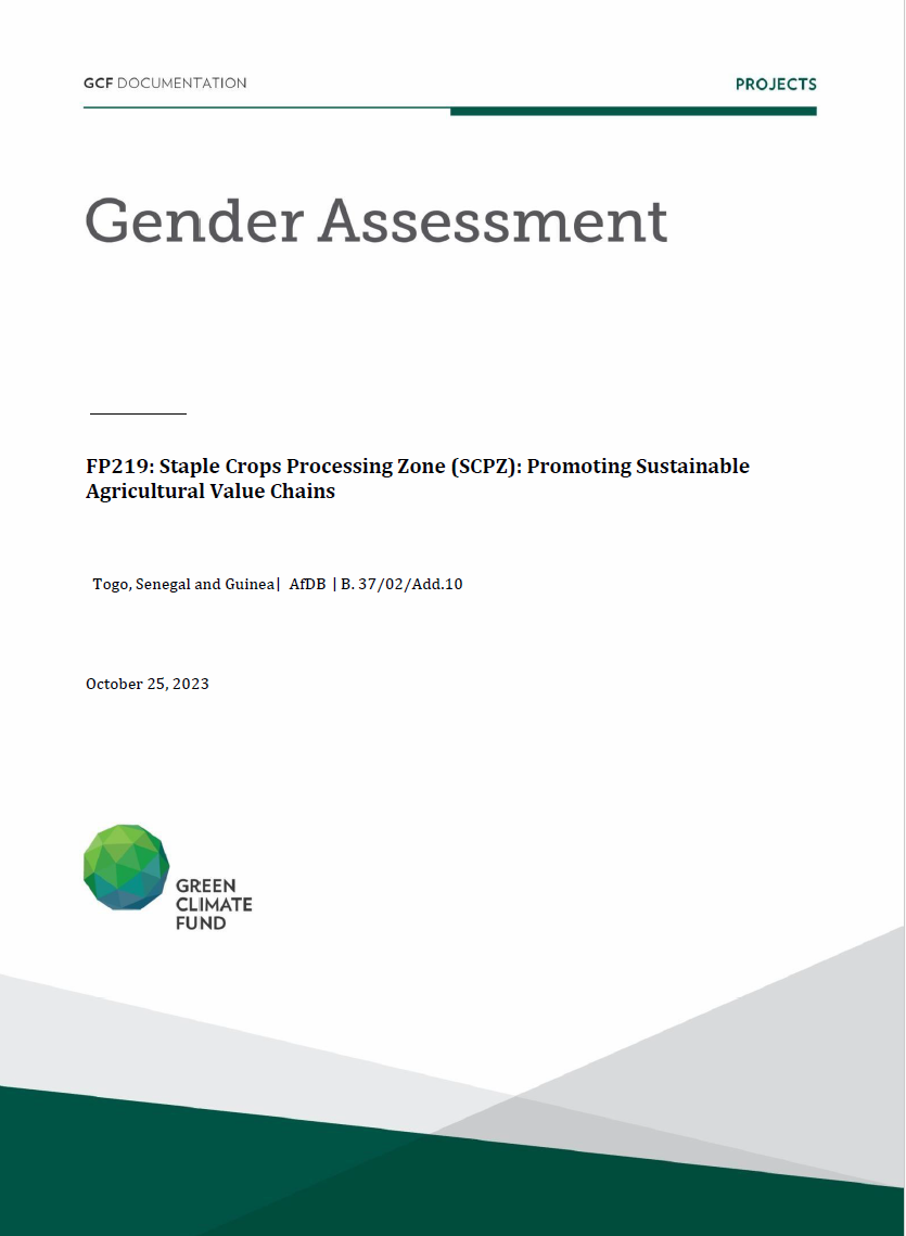 Download Gender assessment for FP219: Staple Crops Processing Zone (SCPZ): Promoting Sustainable Agricultural Value Chains Document cover for Gender assessment for FP219: Staple Crops Processing Zone (SCPZ): Promoting Sustainable Agricultural Value Chains