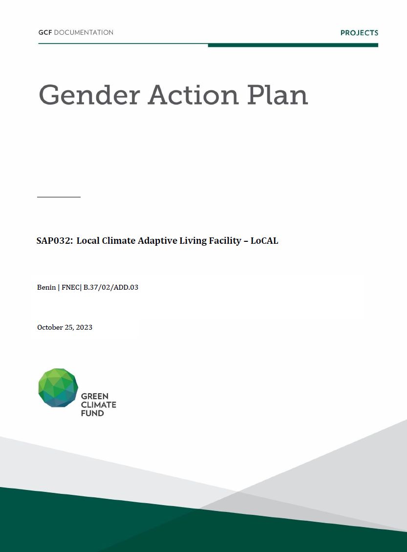 Download Gender action plan for SAP032: Local Climate Adaptive Living Facility – LoCAL Document cover for Gender action plan for SAP032: Local Climate Adaptive Living Facility – LoCAL