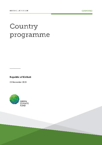 Document cover for Kiribati Country Programme