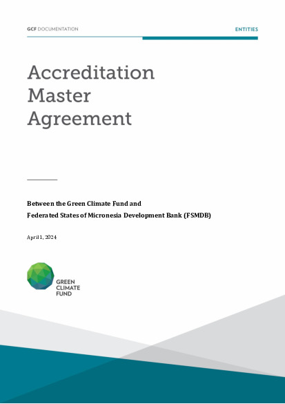Document cover for Accreditation Master Agreement between GCF and FSMDB
