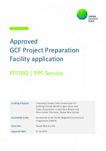 Download Financing Climate Smart Landscapes for Building Climate Resilient Agriculture and Forest Ecosystems in East New Britain and New Ireland Provinces, Papua New Guinea Document cover for Financing Climate Smart Landscapes for Building Climate Resilient Agriculture and Forest Ecosystems in East New Britain and New Ireland Provinces, Papua New Guinea