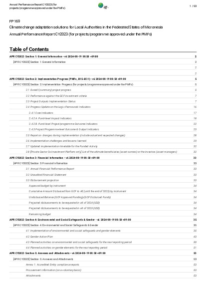 Download 2023 Annual Performance Report for FP169: Climate change adaptation solutions for Local Authorities in the Federated States of Micronesia Document cover for 2023 Annual Performance Report for FP169: Climate change adaptation solutions for Local Authorities in the Federated States of Micronesia