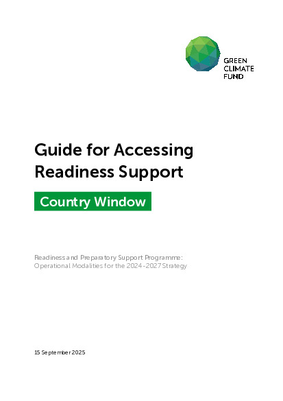 Document cover for Guide for countries to access Readiness support