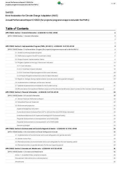 Download 2023 Annual Performance Report for SAP023: River Restoration for Climate Change Adaptation (RIOS) Document cover for 2023 Annual Performance Report for SAP023: River Restoration for Climate Change Adaptation (RIOS)