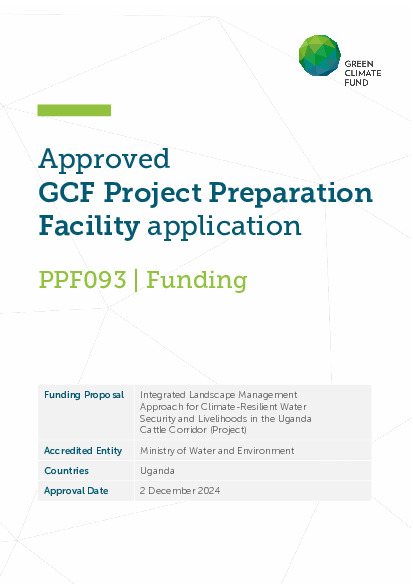 Download Integrated Landscape Management Approach for Climate-Resilient Water Security and Livelihoods in the Uganda Cattle Corridor (Project) Document cover for Integrated Landscape Management Approach for Climate-Resilient Water Security and Livelihoods in the Uganda Cattle Corridor (Project)