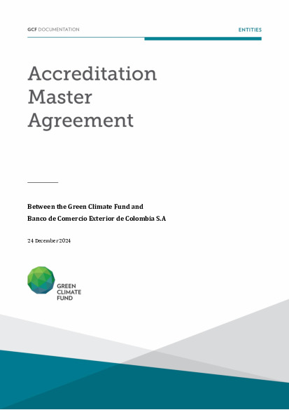 Document cover for Accreditation Master Agreement between GCF and BANCOLDEX