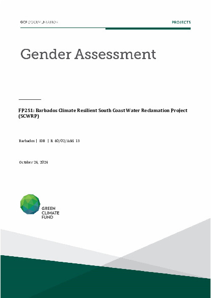 Download Gender assessment for FP251: Barbados Climate Resilient South Coast Water Reclamation Project (SCWRP) Document cover for Gender assessment for FP251: Barbados Climate Resilient South Coast Water Reclamation Project (SCWRP)