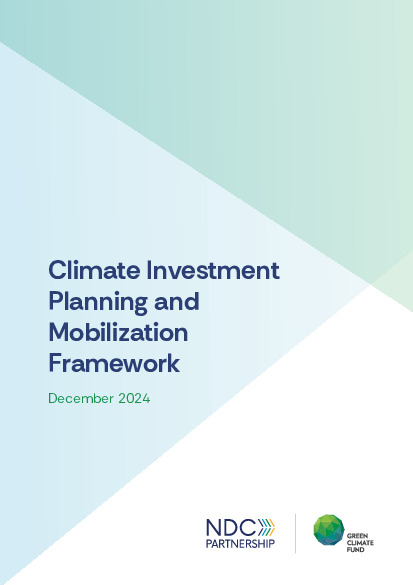 Document cover for Climate investment planning and mobilization framework