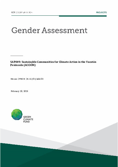 Download Gender assessment for SAP049: Sustainable Communities for Climate Action in the Yucatán Peninsula (ACCIÓN) Document cover for Gender assessment for SAP049: Sustainable Communities for Climate Action in the Yucatán Peninsula (ACCIÓN)