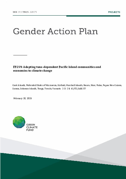 Download Gender action plan for FP259: Adapting tuna-dependent Pacific Island communities and economies to climate change Document cover for Gender action plan for FP259: Adapting tuna-dependent Pacific Island communities and economies to climate change