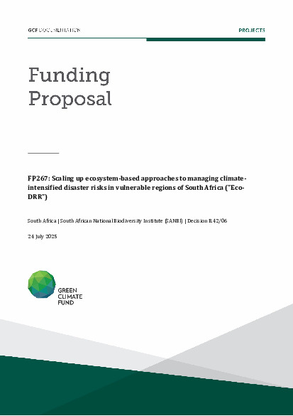 Document cover for Scaling up ecosystem-based approaches to managing climate- intensified disaster risks in vulnerable regions of South Africa ("Eco- DRR")