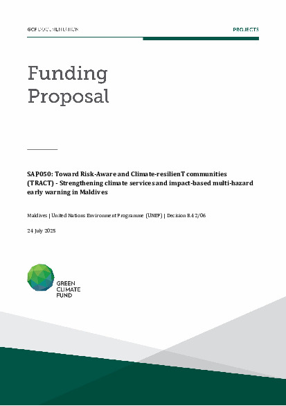 Document cover for Toward Risk-Aware and Climate-resilienT communities (TRACT) - Strengthening climate services and impact-based multi-hazard early warning in Maldives