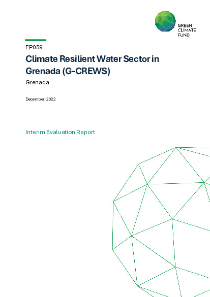Document cover for Interim evaluation report for FP059: Climate Resilient Water Sector in Grenada (G-CREWS)