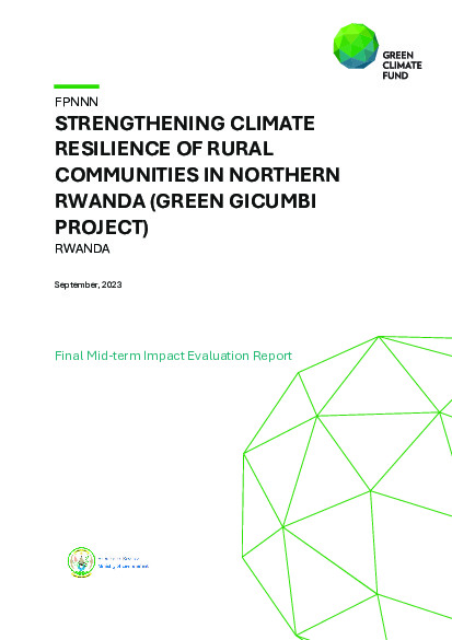 Document cover for Interim evaluation report for FP073: Strengthening Climate Resilience of Rural Communities in Northern Rwanda