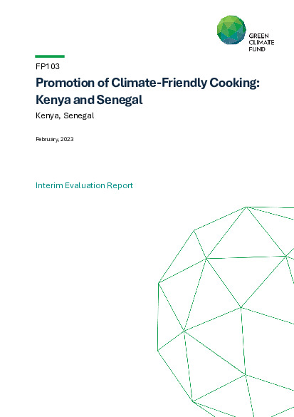 Document cover for Interim evaluation report for FP103: Promotion of Climate-Friendly Cooking: Kenya and Senegal