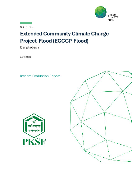 Document cover for Interim evaluation report for SAP008: Extended Community Climate Change Project-Flood (ECCCP-Flood)