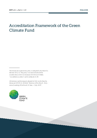 Download Accreditation Framework of the Green Climate Fund Document cover for Accreditation Framework of the Green Climate Fund