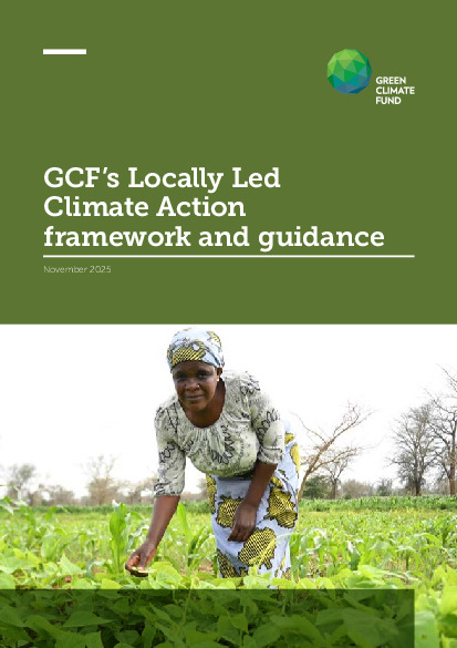 Document cover for GCF’s Locally Led Climate Action framework and guidance