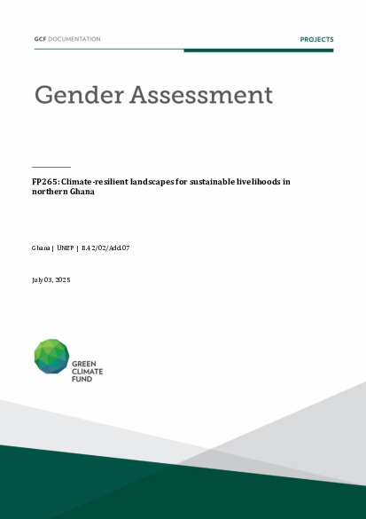 Document cover for Gender assessment for FP265: Climate-resilient landscapes for sustainable livelihoods in northern Ghana