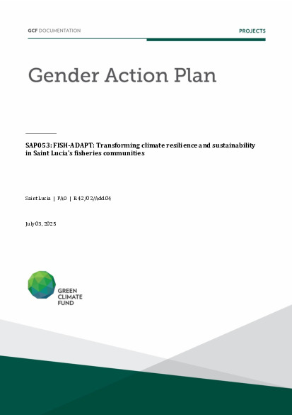 Document cover for Gender action plan for SAP053: FISH-ADAPT: Transforming climate resilience and sustainability in Saint Lucia's fisheries communities