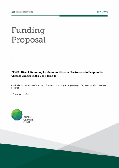 Document cover for Direct Financing for Communities and Businesses to Respond to Climate Change in the Cook Islands