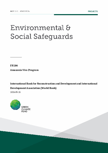 Document cover for Environmental and social safeguards (ESS) report for FP284: Amazonia Viva Program
